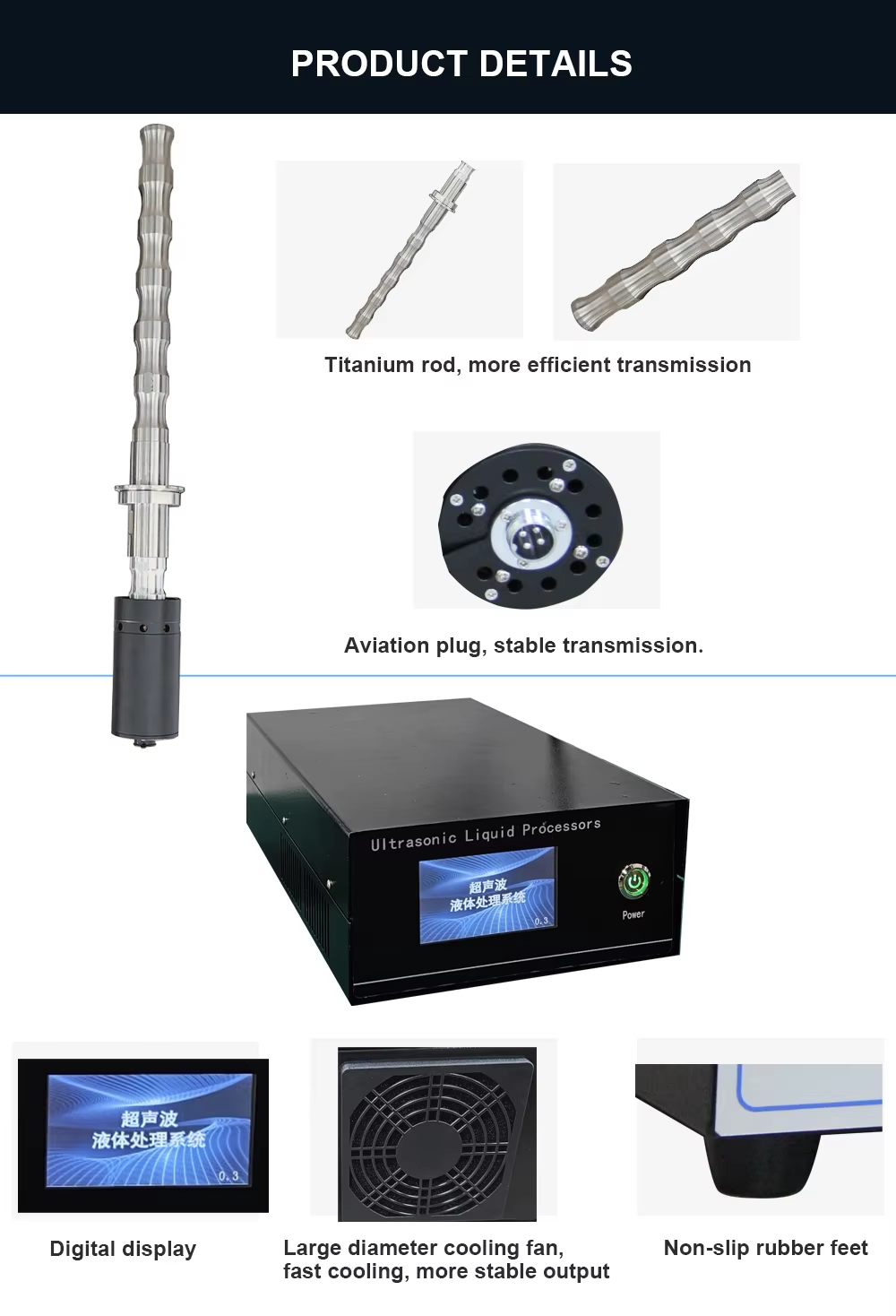Ultrasonic Probe 20KHZ Ultrasound 3000W Lab Chemical Extraction Dispersion Emulsification - Image 5