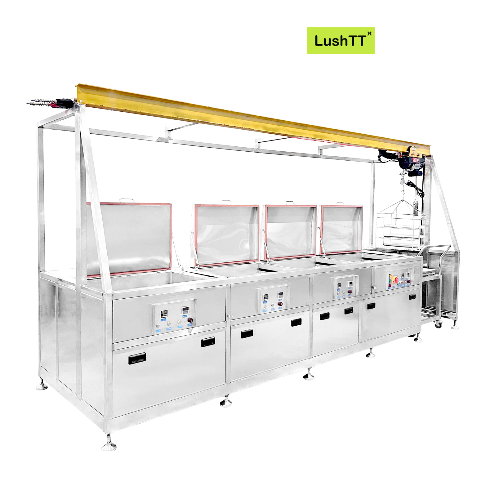 Ultrasonic Cleaning Machine With Crane 175L Four Tanks Parts Washer for Workshop - Image 2