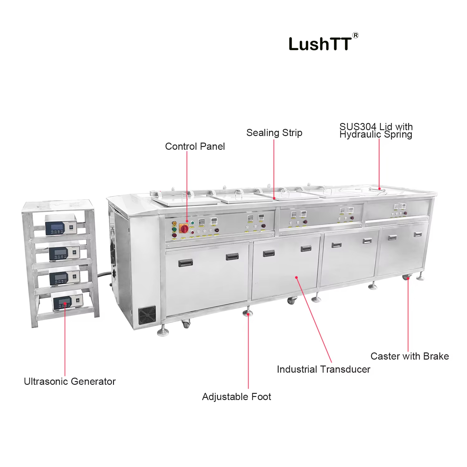 Industrial Ultrasonic Cleaner Motors 5 Tanks 108L Car Engine Wash Machine - Image 5