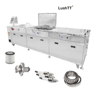 Automotive Parts Washing Machine Three Tanks 96L With Filter Dryer 28khz 40khz 68khz 80khz 120khz