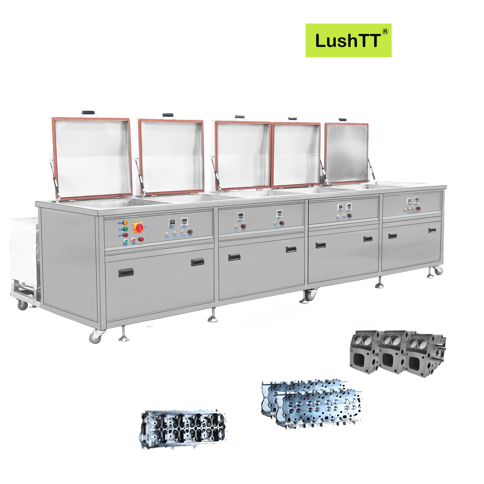 Ultrasonic Cleaner Multi Tanks 99L Stainless Steel Engine Cleaning Machine