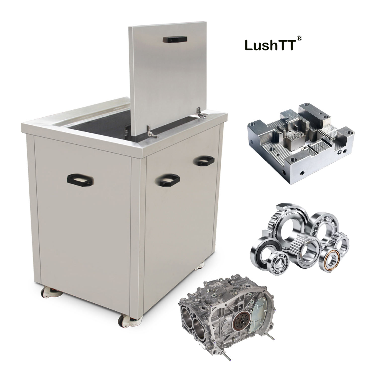 Industrial Ultrasonic Cleaning Machine 135L PLC Dual Frequency 28khz 40khz