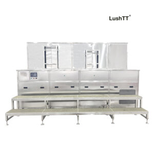 Ultrasonic Cleaner with Vapor Phase Cooling and Lifting System Two Tanks 375L