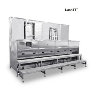 Ultrasonic Cleaning Machine Dual Tanks 264L with Cooling and Lifting Device