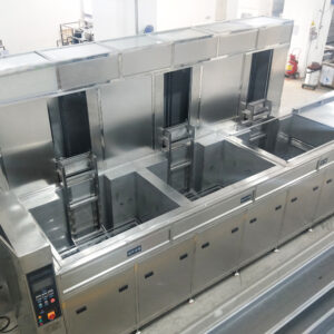 Ultrasonic Cleaning Machine 264L Three Tanks with Rinsing Drying Lifting System